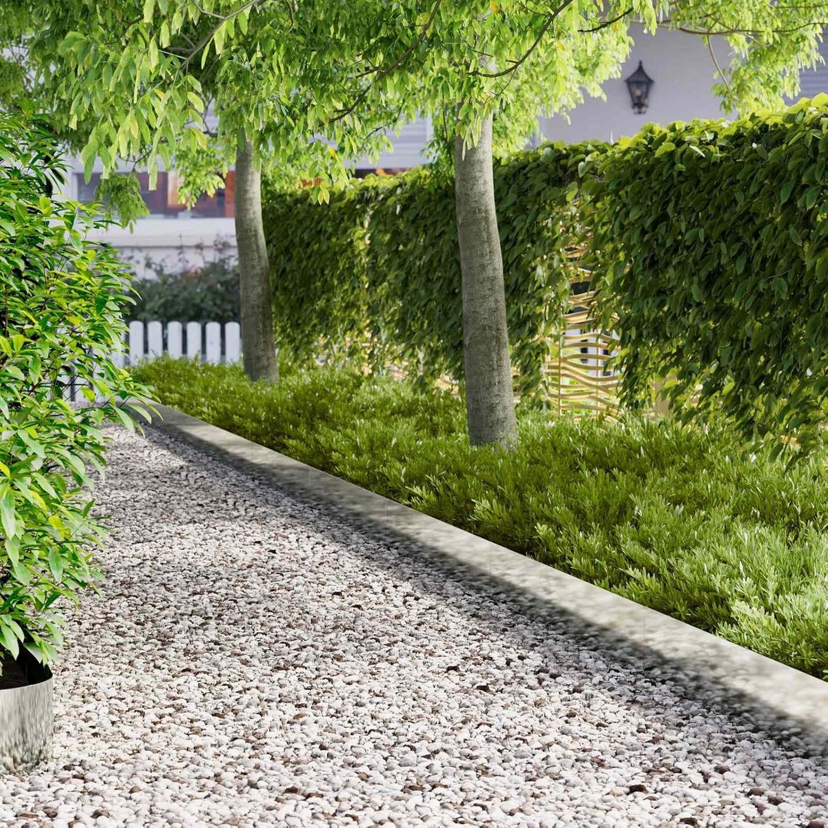 10 stuks, 102 x 15 cm, staal, zilver, flexibele gazonrand voor de tuin, bedbegrenzing van gepoedercoat metaal