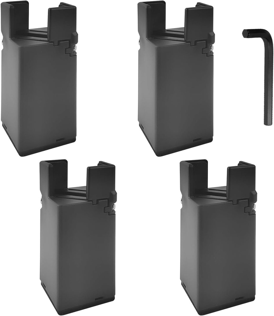 4 stuks 10 cm meubelverhoger, zwart verstelbare meubelverhoging, meubelverhoging, bedverhoging, tafelverhoging, sofaverhoging, stoelverhoging, meubelverhoger voor 22-42 mm vierkante & ronde stoelpoot