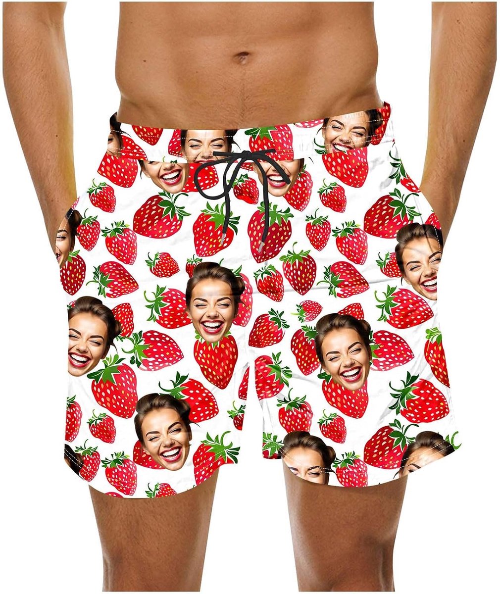 Generisch Badehose Personalisiert Herren - Badeshorts mit Gesicht Foto Bedrucken Lassen, Badehosen Lustig Männer Lustige Hawaii Swimming Shorts Lang Sommer Schwimmhose Schnelltrocknend