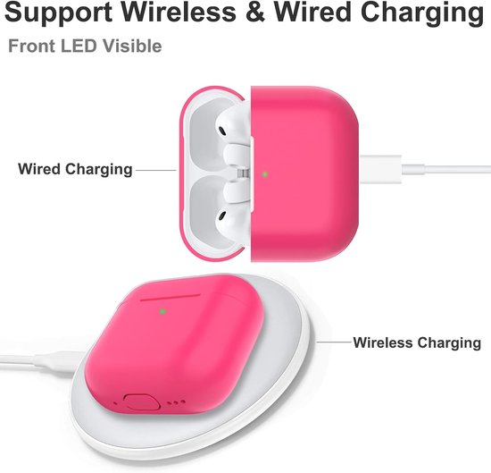Hoes voor Airpods Pro 3, dun beschermend Silicone Case voor Air Pods Pro 3 2025 (USB-C) Skin Front LED zichtbaar siliconen hoesje, Watermelon Red — afbeelding 3