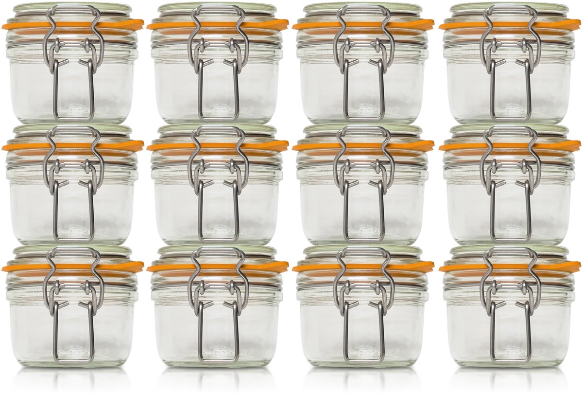 Le Parfait 125ml/gr Weckpotten Set (12x 125ml) | OP=OP VOORDEELSET | 12 Weckpotten van 125 ML | Premium A-kwaliteit | Robuust en Voedselveilig | Ideaal als voorraadpot, inmaakpot of conserveerpot | Made in France