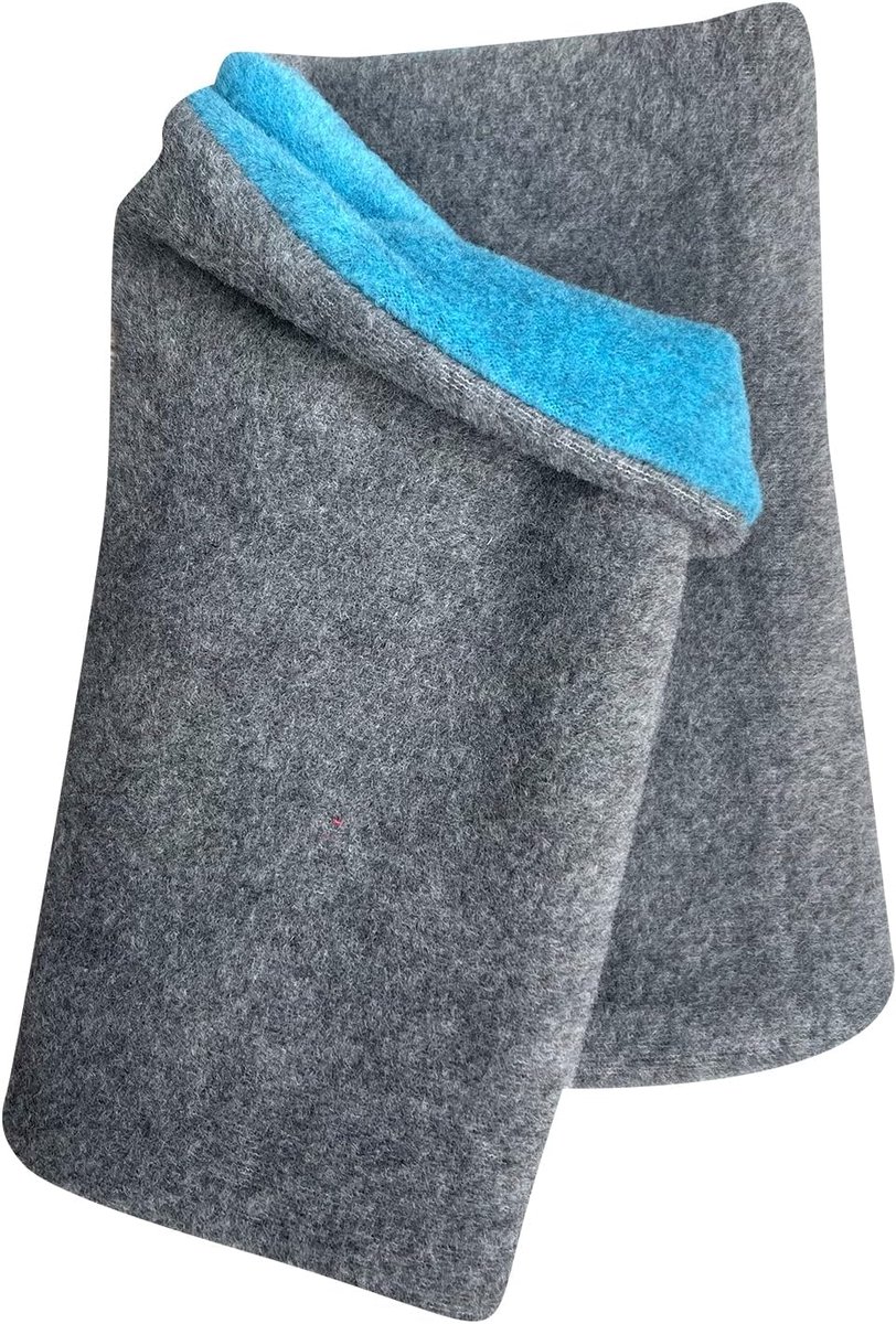 halsdoek voor wolkip, toverdoek, sluipsjaal, sjaal onze warmster. turquoise/antraciet voor jongens en meisjes, binnenkant van fleece, 20170210