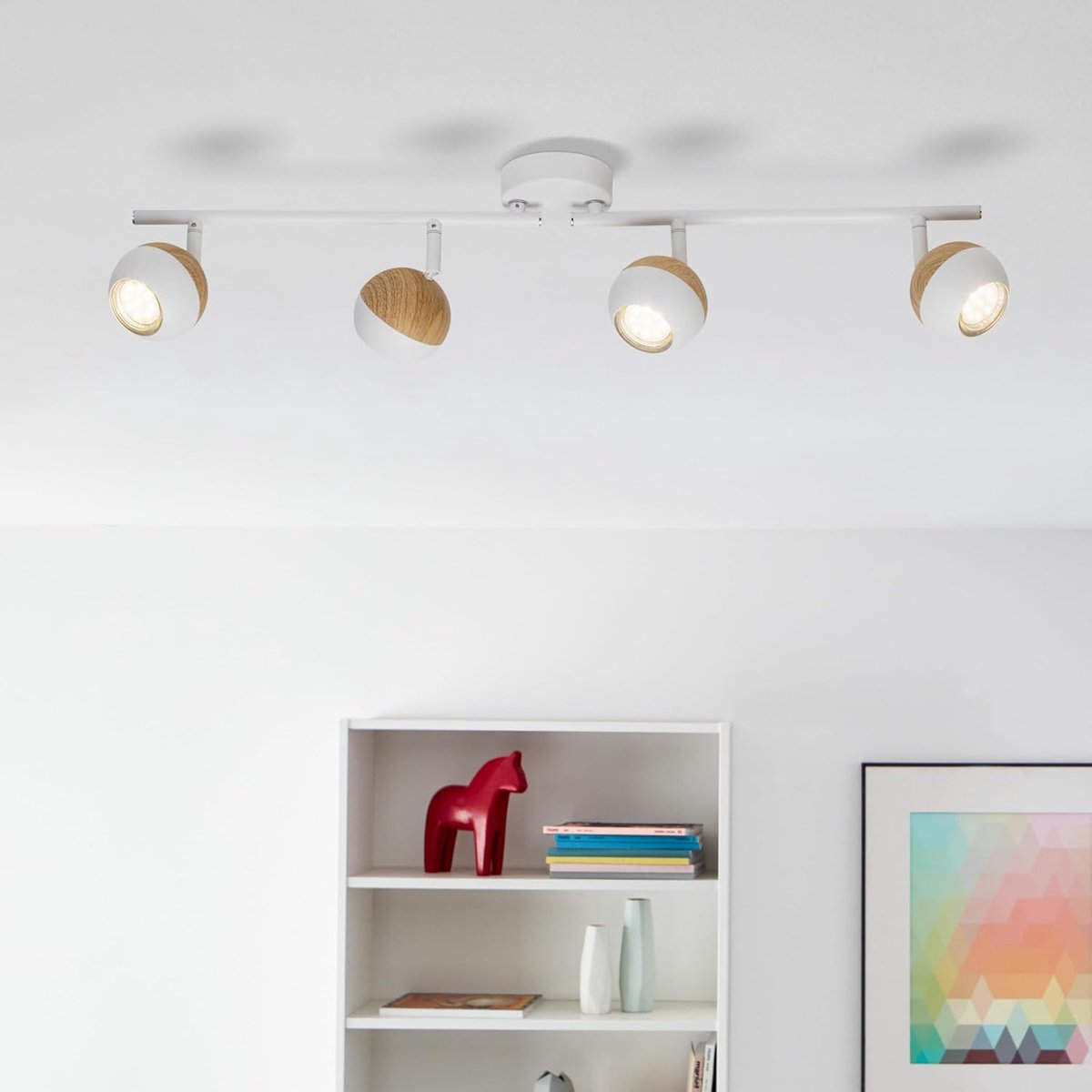 LED plafondspot met warm wit licht - 4 vlams spotbuis met