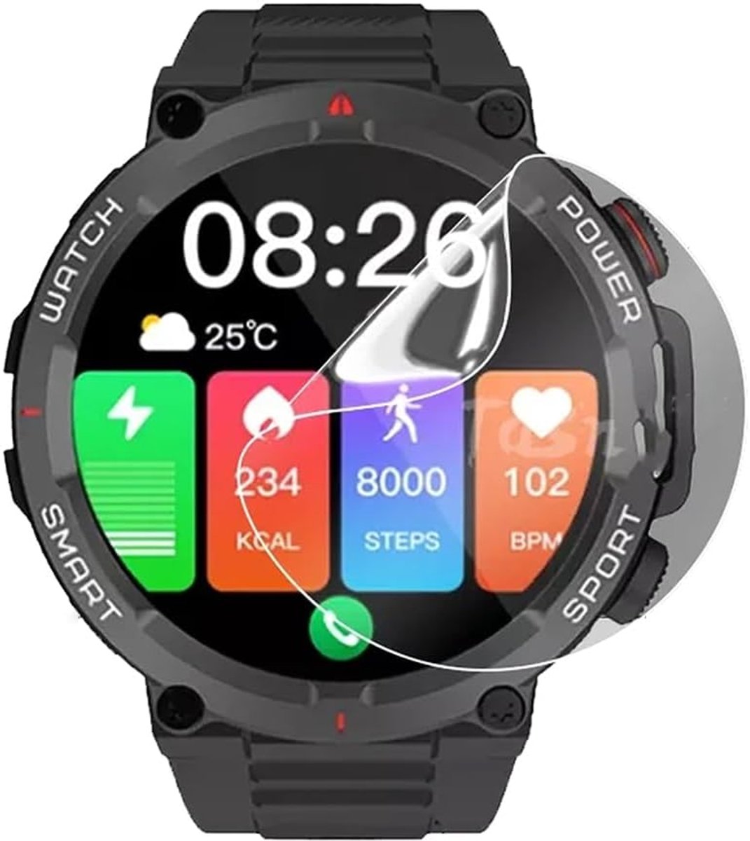 5 stuks Hydrogel displaybeschermfolie voor Black-view Smartwatch W50 Pro 1,45 inch, smartwatch, transparante displaybescherming, flexibel, HD, TPU [aanraakgevoeligheid] [geen luchtbellen]