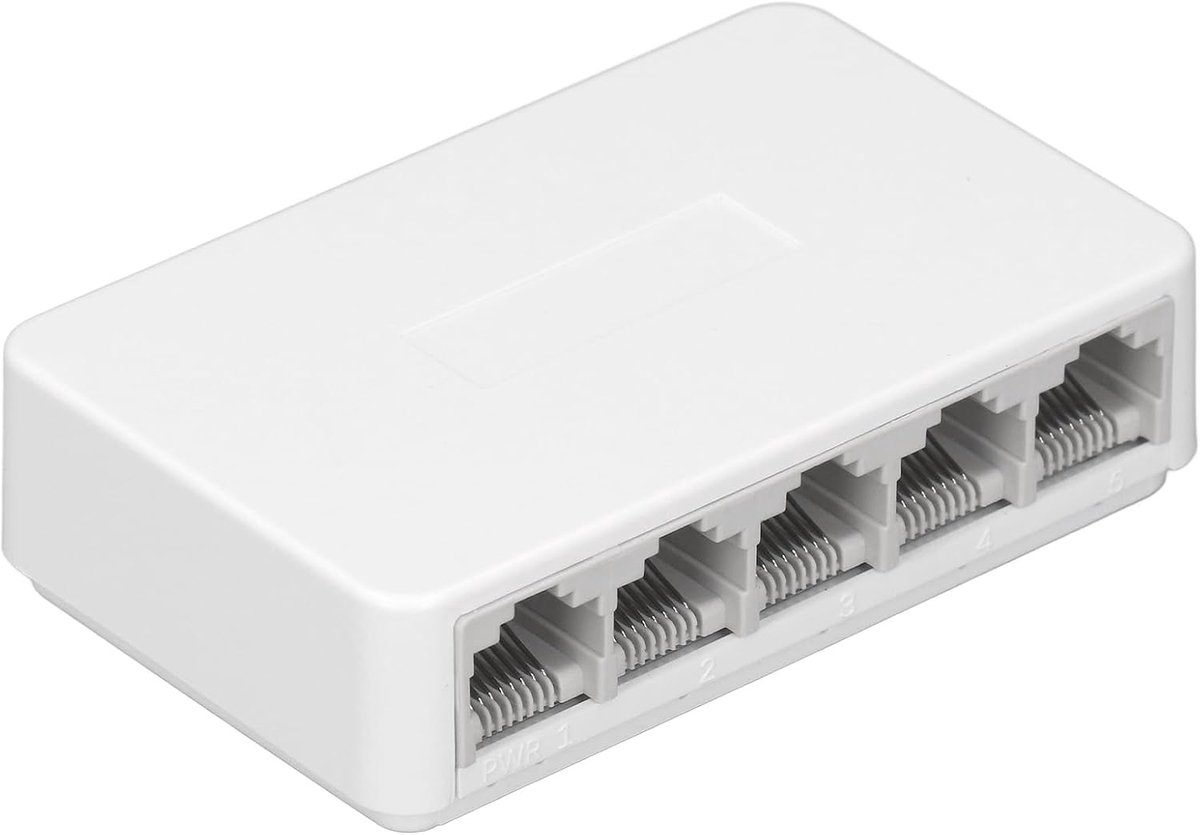 100 m Ethernet Hub Netwerkschakelaar, Stellar Surveillance Tool, ultrasnel Ethernet-netwerk 1,0 Gbps, high-end Cat 5 Ethernet-kabel (EU-stekker)