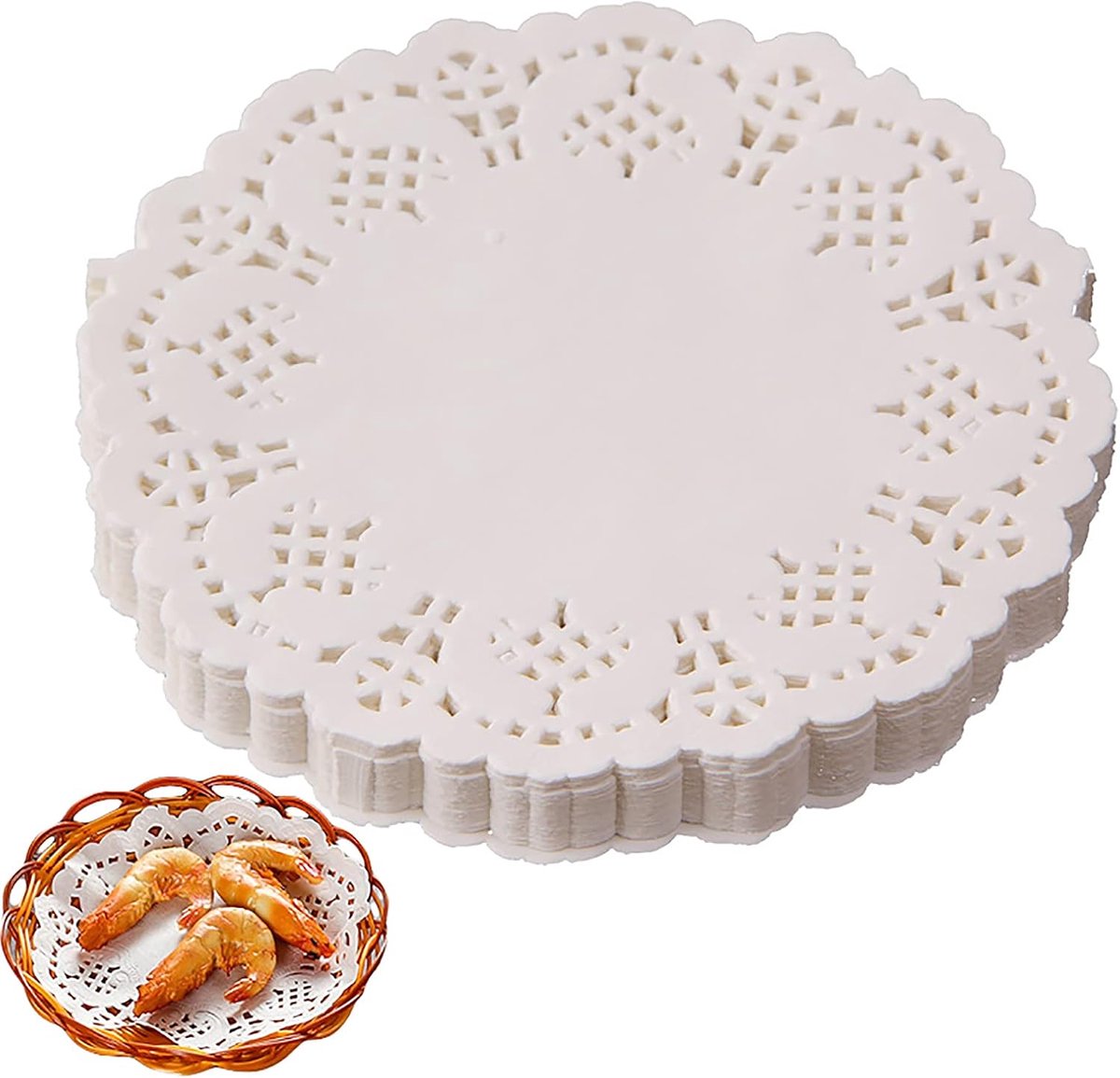 150 stuks 150 stuks puntonderleggers voor gebak, desserts, snacks, bruiloften, verjaardagsfeesten, serviesdecoratie