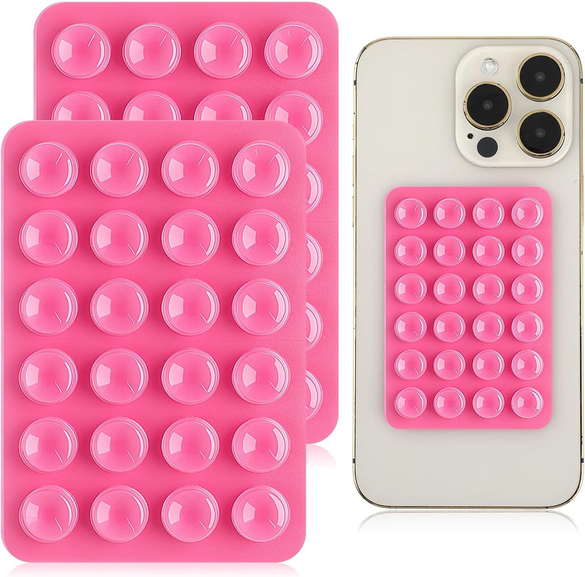 2 stuks zuignappen mobiele telefoons, voor alle mobiele telefoonmodellen (roze)