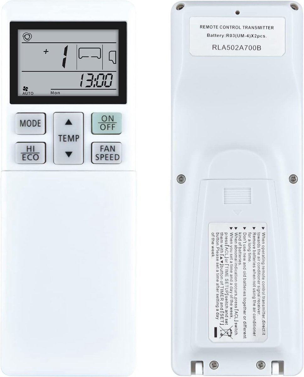 Vervangende afstandsbedieningsset voor airconditioners voor Mitsubishi airconditioner RLA502A700S RLA502A700L