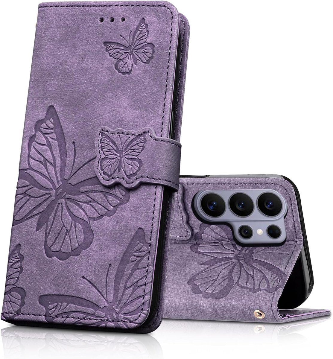 Beschermhoesje voor Samsung Galaxy S26 Ultra, PU-leer, portemonneebeschermhoes van leer, flip case voor Samsung Galaxy S26 Ultra, violet