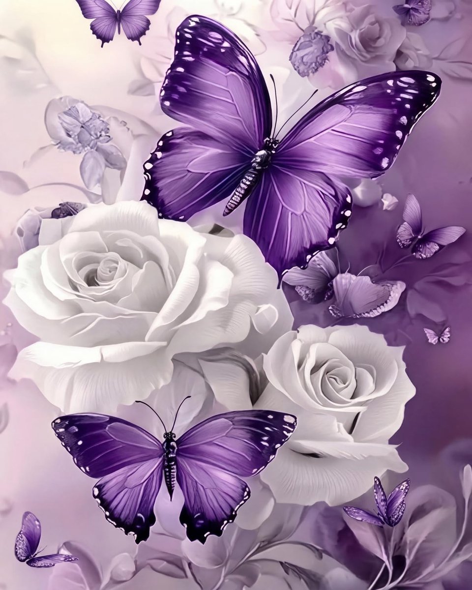Diamond Painting Set bloemen en vlinders, diamond painting volwassenen 5d, doe-het-zelf knutselset vlinders op bloemenweide - ontspanning, decoratie & cadeau-idee voor de woonkamer 30 x 40 cm