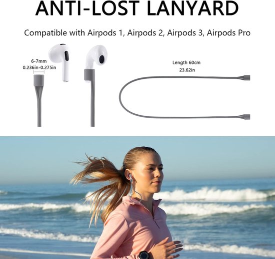 Siliconen Hoesje Compatibel met Airpods 3 met Reinigingsset, Beschermhoesje Compatibel met Apple Airpods 3 met Sportband, Zachte Hoes (Paars) — afbeelding 2
