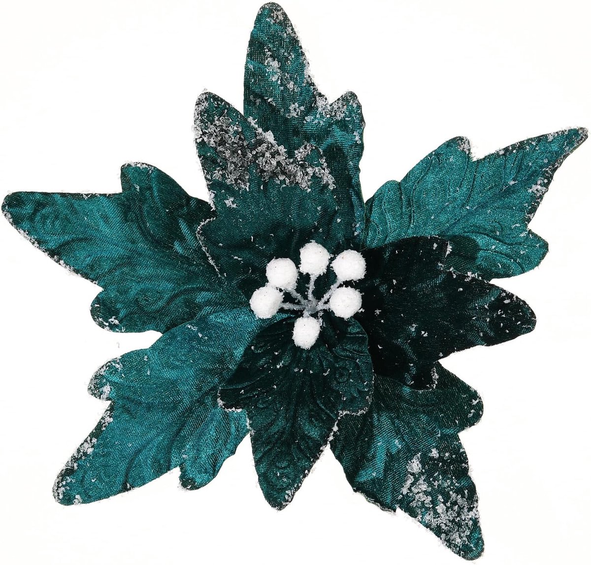29,8 cm grote kerstbloemen 6 stuks kunstmatige kerstster bloem fluwelen kerstboom bloem ornamenten vouwen bloemen voor kerstdecoraties nieuwjaarsfeest bruiloft (zwartachtig groen)