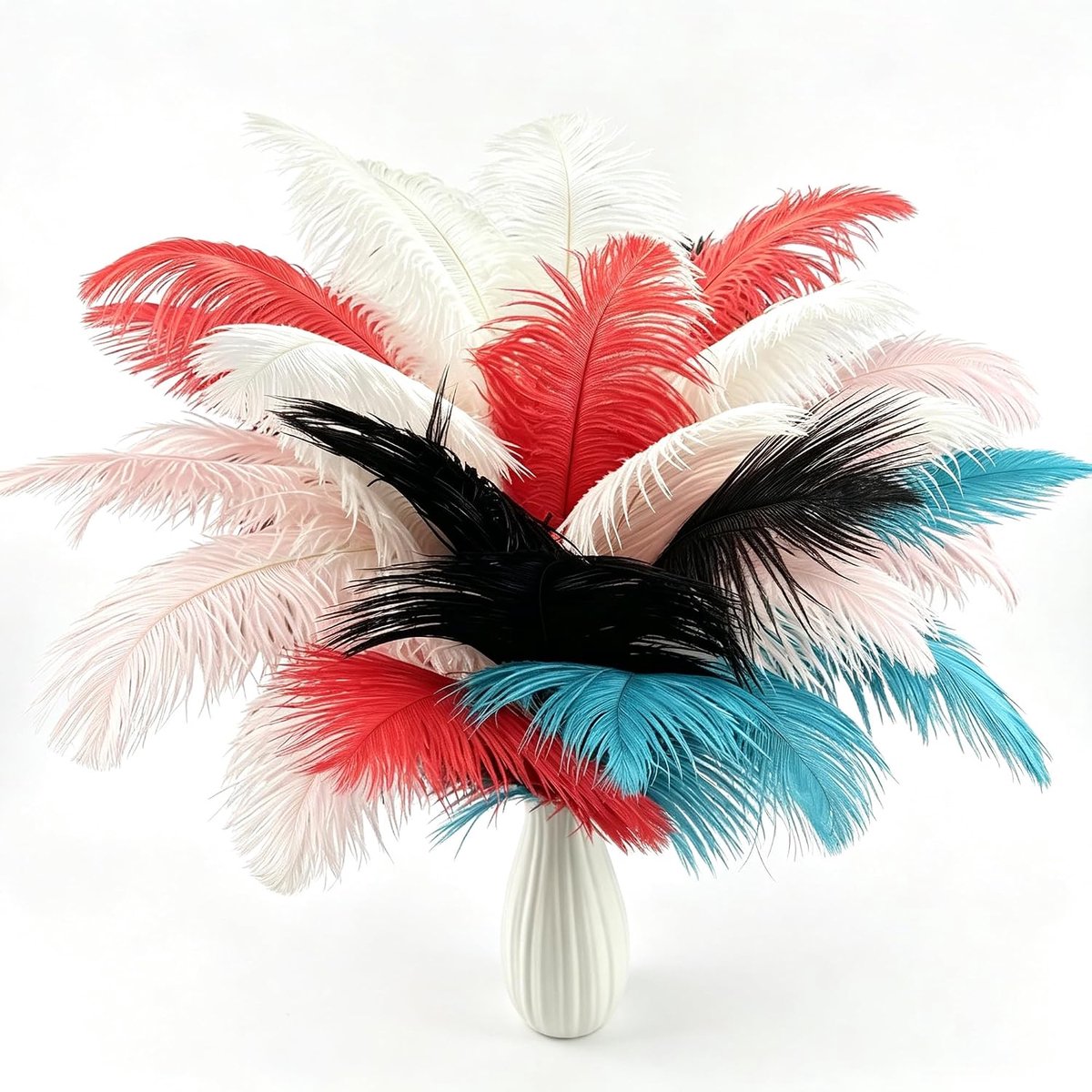 Veren, 25-30 cm, 10 stuks, natuurlijke veren om te knutselen, natuurveren voor doe-het-zelf handwerk, kunst, design, knutselen, carnaval, Halloween, feest, verkleedpartij (kleurenmix)