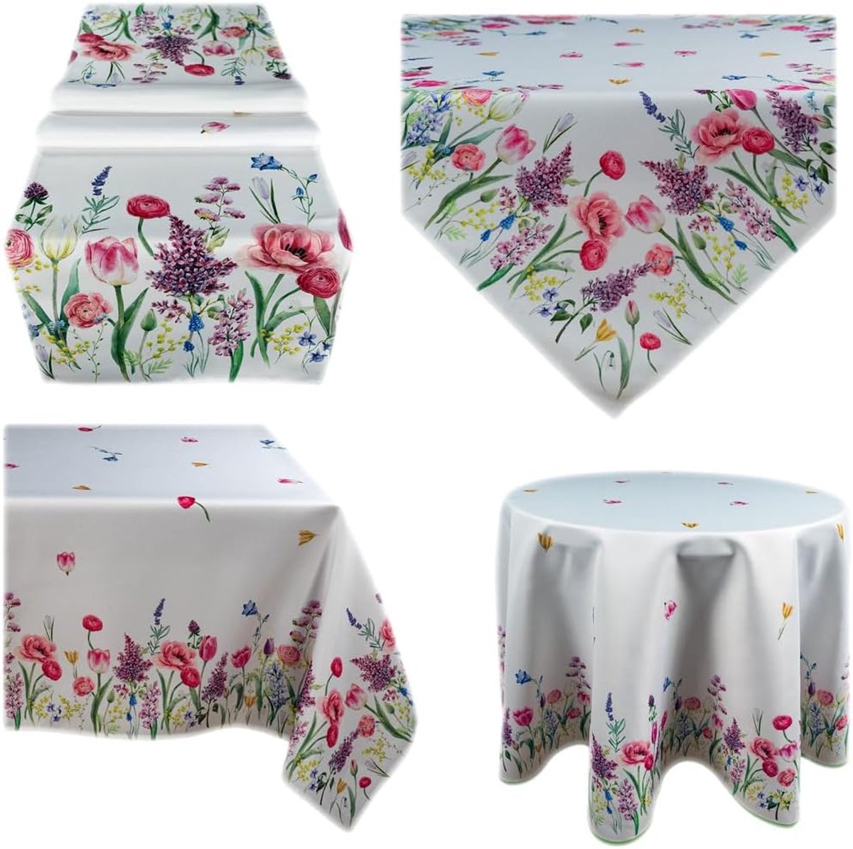 Tafelkleed 150 cm rond print lenteweide bloemen zomer lente