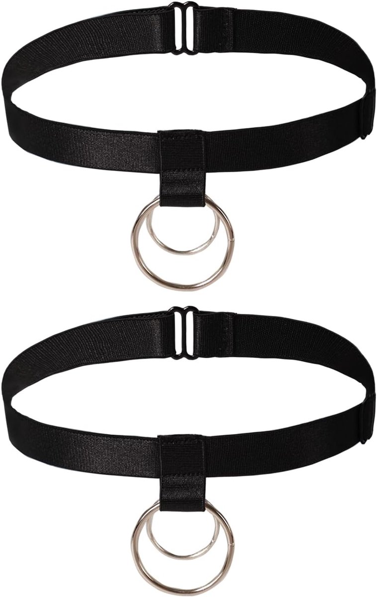 Kousenbanden voor Bruiloft, 2 Stuks Gotische Dubbele Ring Kousenband, Verstelbare Elastische Bruidsaccessoires voor Vrouwen