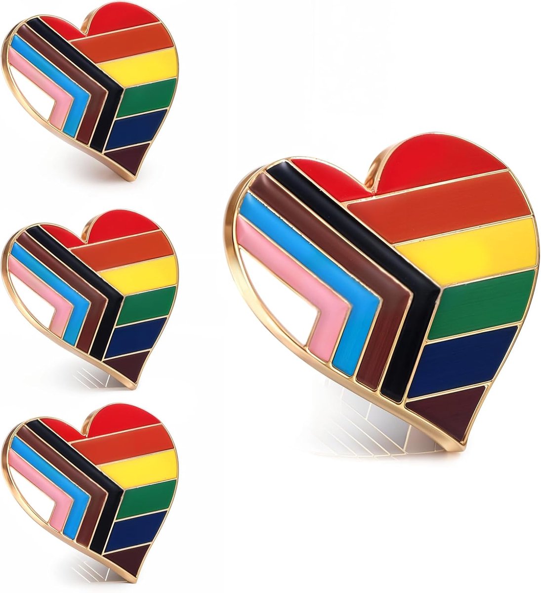 4 stuks Trots Revers Pin Pride Vlag Speld Pin Regenboog Speldjes Lgbtq Inspirerende Pins Broche Hartvlag Regenboog Gay Vlaggen Revers Voor Kleding Rugzak Muts Month