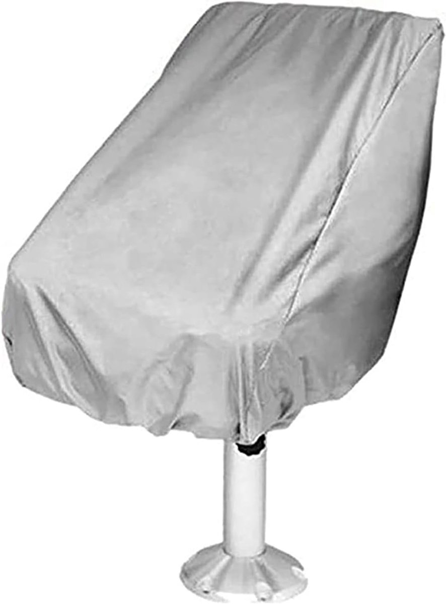 Bootstoelhoes 56 x 61 x 64 cm van Oxford stof, UV-bestendig, weerbestendig en waterdicht, met verstelbaar koord, geschikt voor de meeste bootstoelen tot 64 cm, zilverkleurig