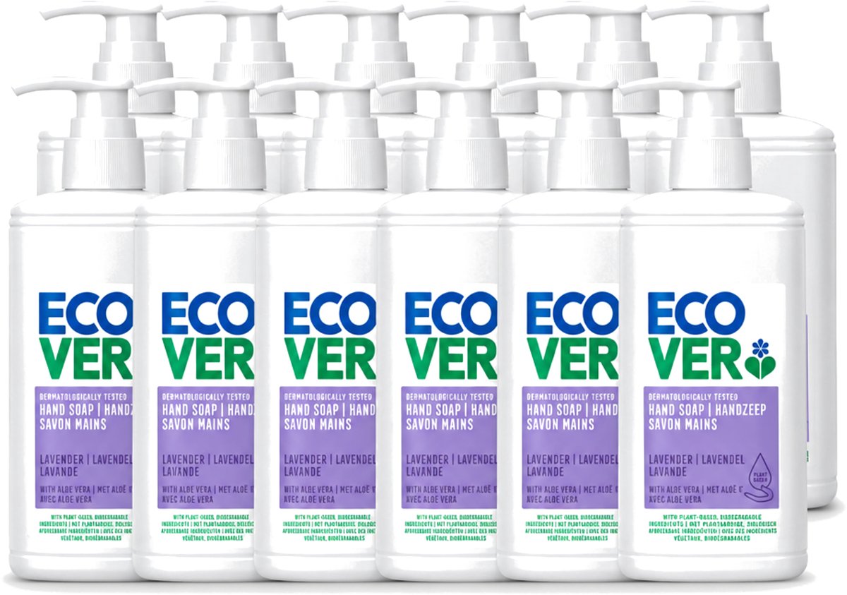 12 x Ecover - Handzeep - Lavendel & Aloë Vera - 250 ml - Voordeelverpakking - 12 stuks