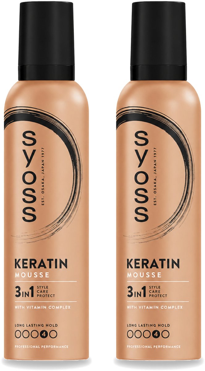 2 x Syoss - Keratin - Haarmousse - Versterkt Haarvezels - 250 ml - Voordeelverpakking - 2 stuks