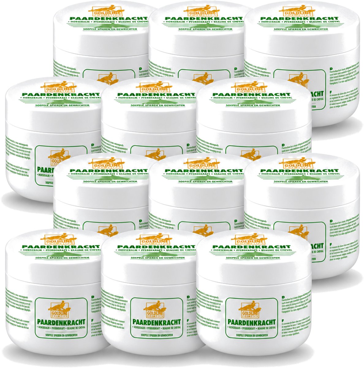 12 x Goldline - Bodycrème - Paardenkracht - Herstel & Verzorging - 250 ml - Voordeelverpakking - 12 stuks