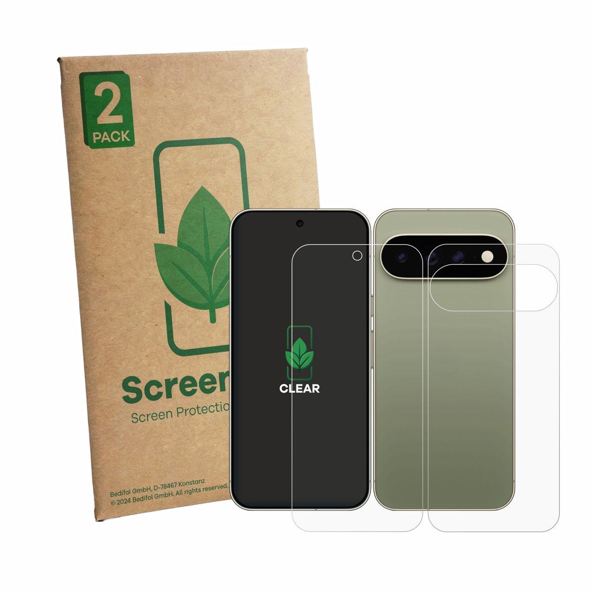 2 Stuks Screenprotector voor Google Pixel 11 Pro XL (Voor+Achter) - Hoogwaardige Beschermfolie transparant