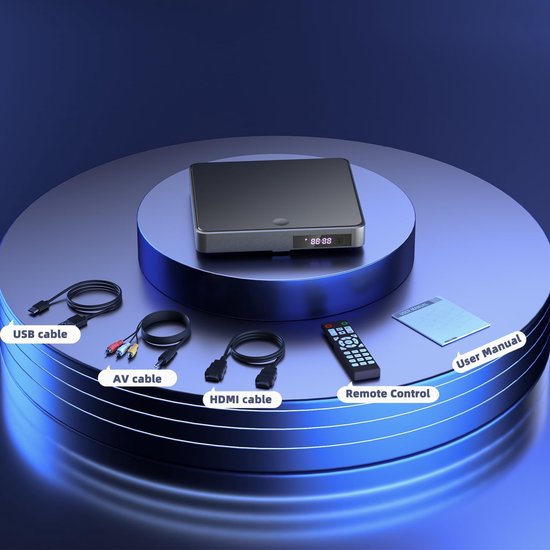 Dvd-speler voor tv, HDMI-video met USB/TF-ingangen, foutcorrectie, ruisonderdrukking — afbeelding 5