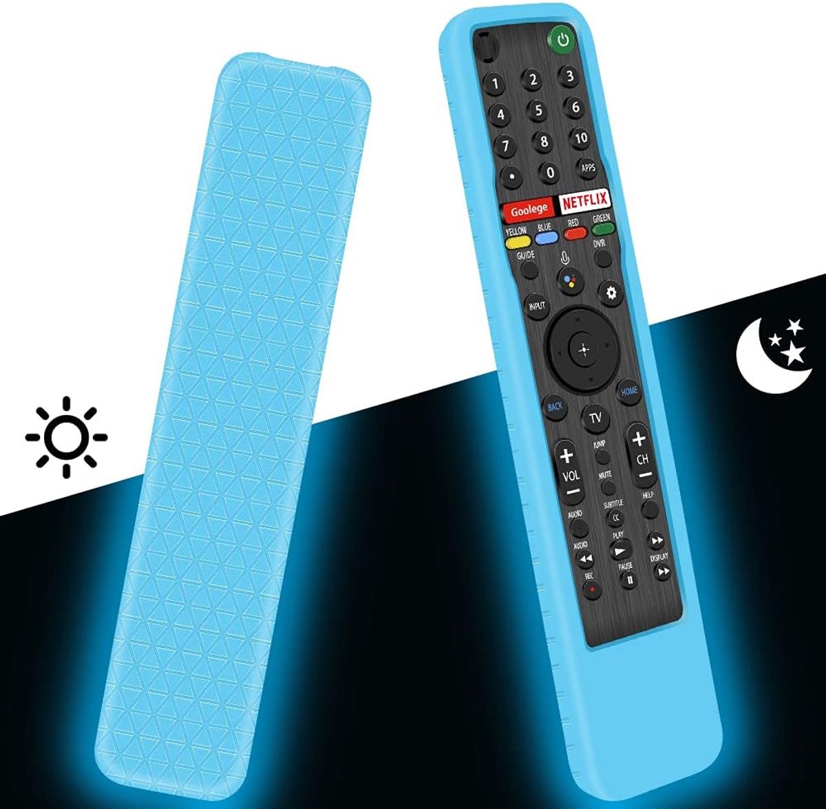 Beschermhoes voor Sony afstandsbediening RMF-TX600E RMF-TX600U RMF-TX611 RMF-TX621U RMF-TX500E RMF-TX500U Remote Control Case Cover Silicone Antislip voor Sony TV afstandsbedieningen (Glow