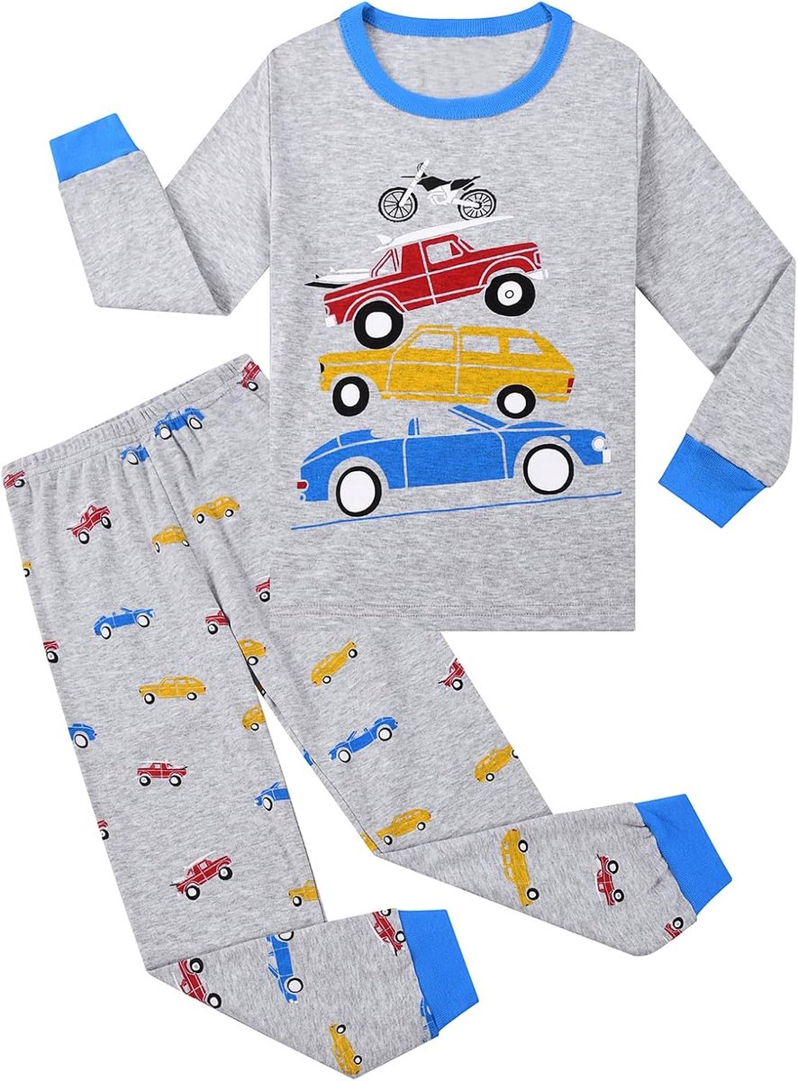 pyjama Set Katoen Lange Mouw Dinosaurus Slaapkleding Peuter Jongens Nachtkleding Outfits 3-9 jaar