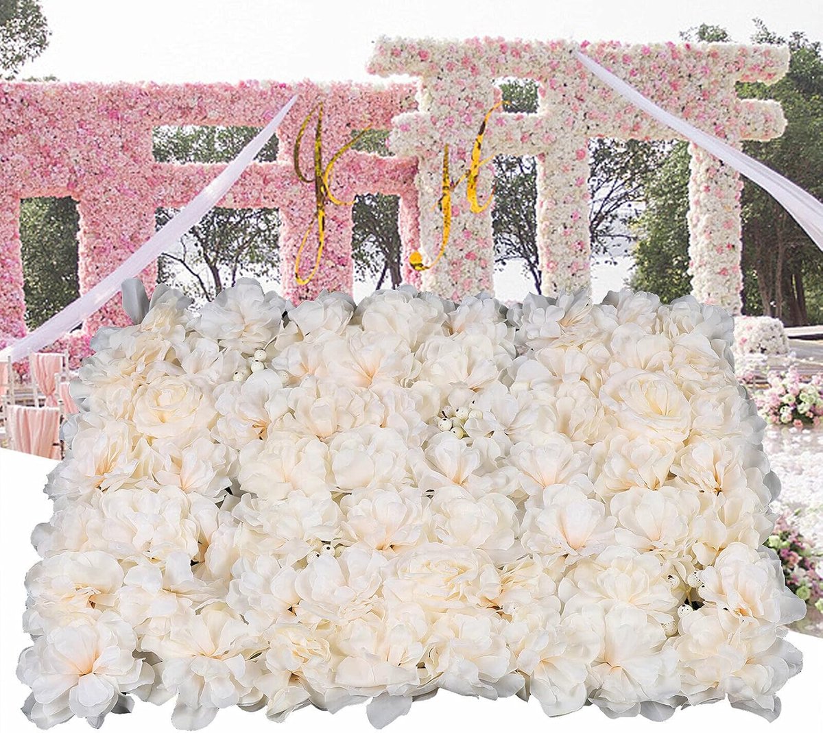 Kunstbloemenwand rozenwand DIY bloem achtergrond bloemen bruiloft rozenbloesem design achtergrond bloemenwand rozenwand voor fotografie