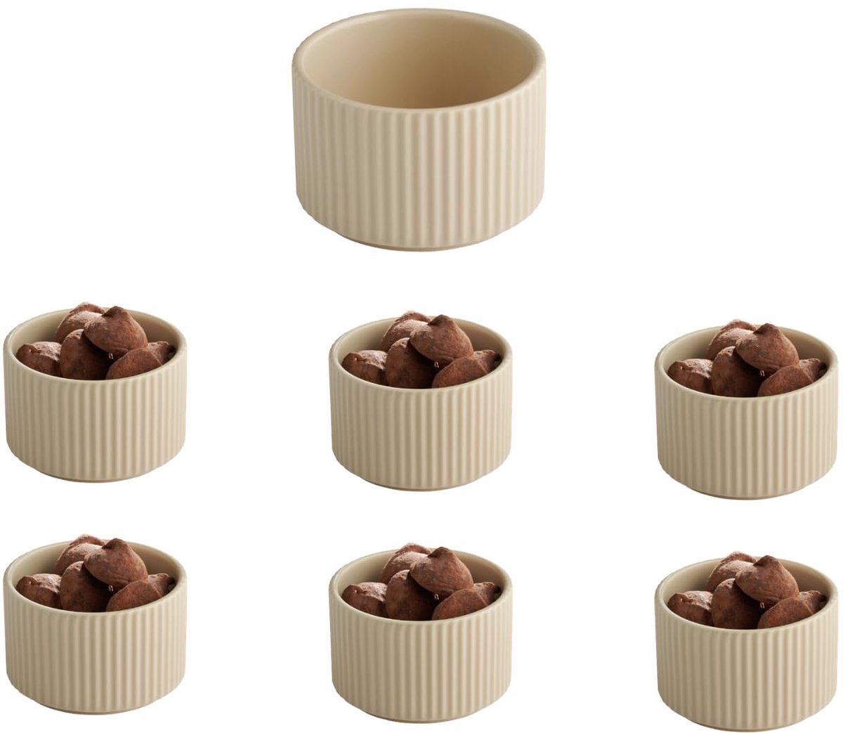 APS The Grid Cappuccinokopjes - Luxe Kopjes - Zand Beige - 200 ml - set van 6