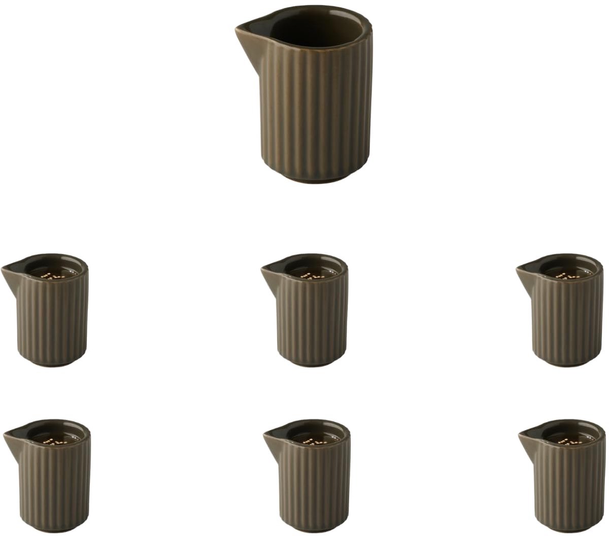 APS The Grid Melkkan - Melk kannetje van Porselein - Bruin - 40 ml (6 stuks)