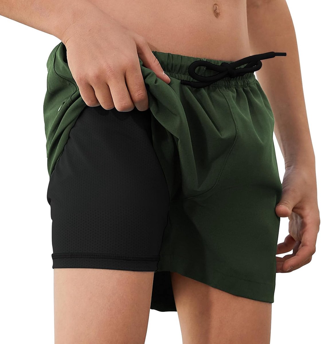 Zwemshorts met compressievoering, slijtvast, boardshorts, zwembroek, sneldrogend, 5-16 jaar