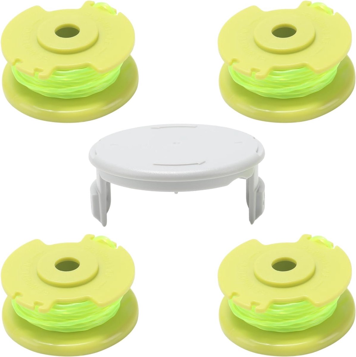 Set van 4 draadspoelen voor draadtrimmer met 1 dop - Geschikt voor tuinonderhoud en snoeien