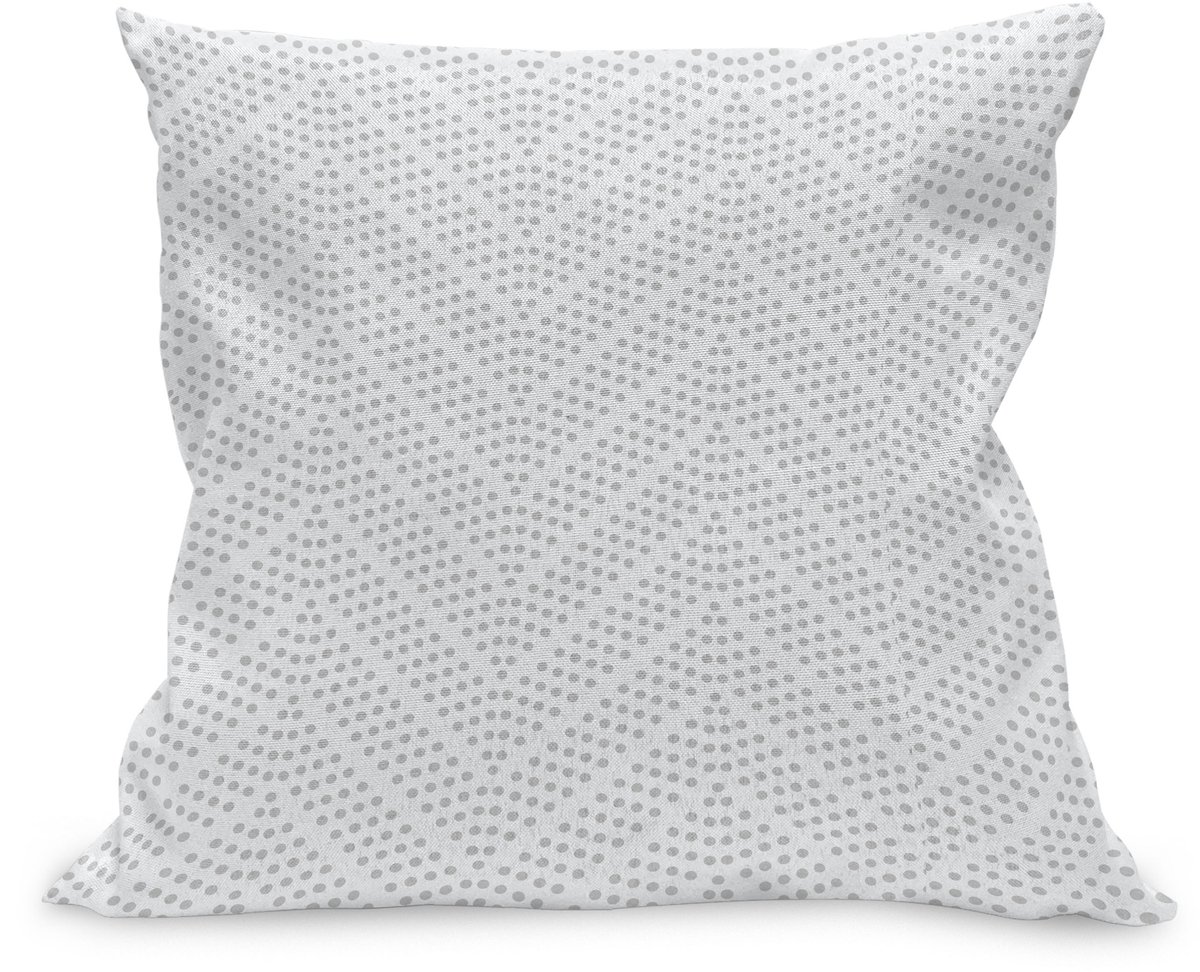 ABAKUHAUS Grijs Chevron Kussenhoes, Weich punktierte Zigzags, Kussenhoes met Ritssluiting en Dubbelzijdige Print, 60 x 60 cm, Wit Lichtgrijs