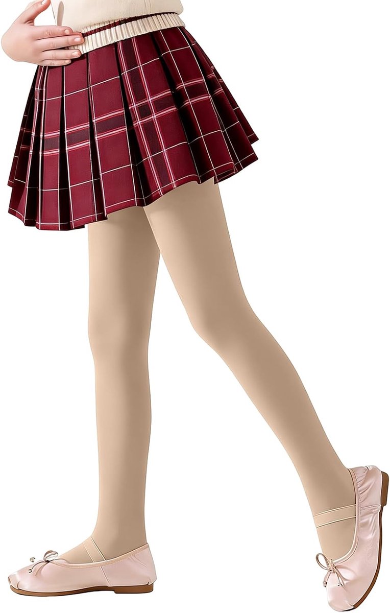 Panty, Effen School Panty voor Kinderen, Elastische Balletpanty's met Voetjes, Comfortabele Leggings voor Meisjes, Ideaal voor Uniformen, Casual Gelegenheden, Dans en Rokjes, 3-12 Jaar