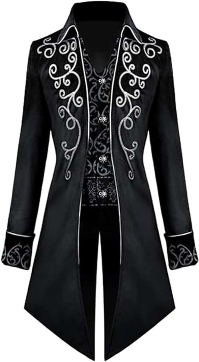 Steampunk jas mannelijke victoriaanse renaissance gothic retro mantel party cosplay heren kostuums voor volwassenen