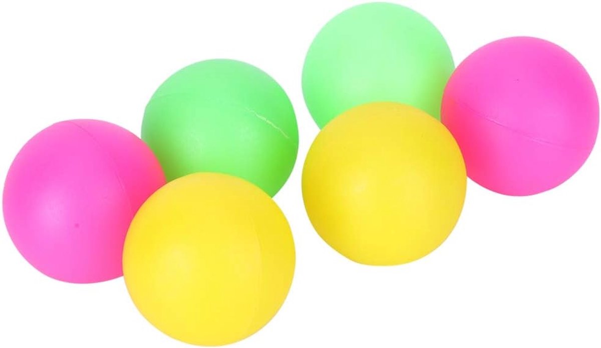 6-delige pvc-waterballenset voor strandracketaccessoires, kleurrijke speelgoedballen voor entertainmentspellen, milieubescherming als vervanging, rood, geel, blauw
