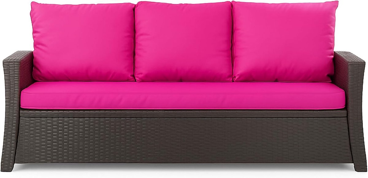 - Outdoor zitkussen voor tuinbank voor polyrattan- kussensloop Outdoor - Bankkussen voor Hollywoodstoel Rattan Zitbank (Roze, 180x60x50cm)