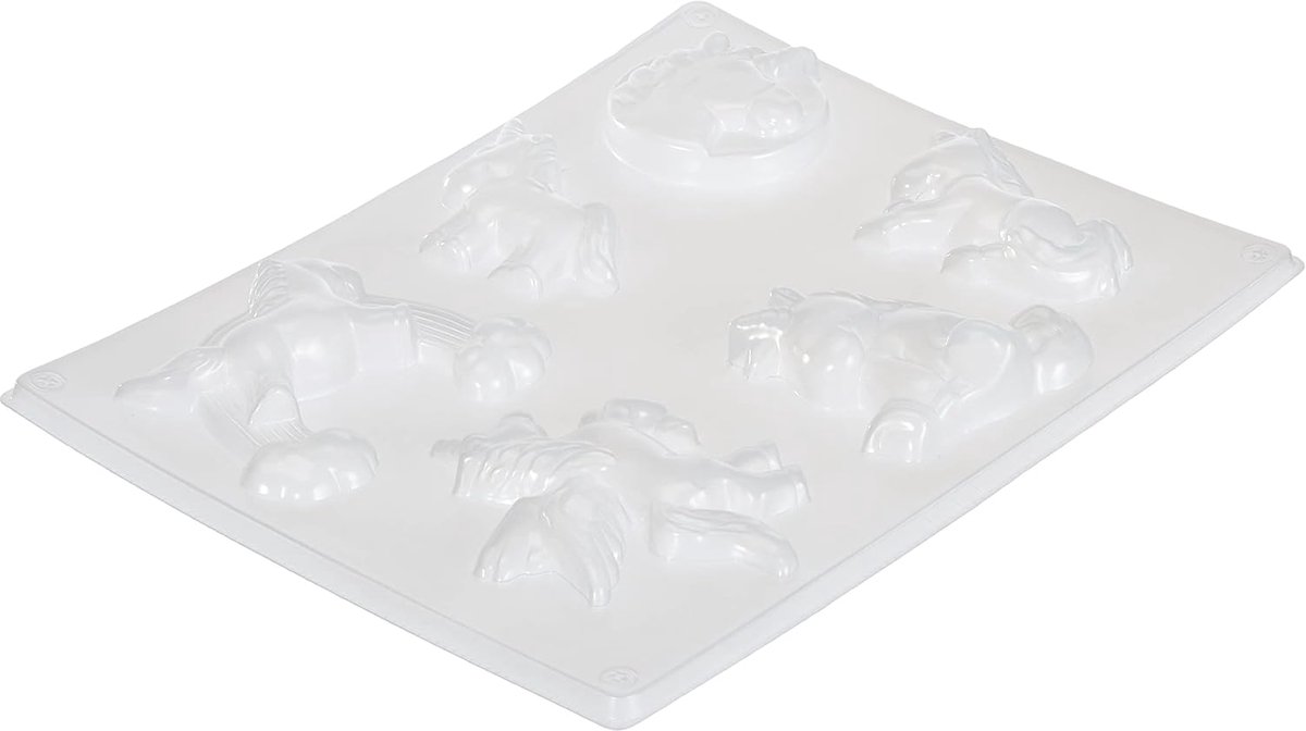 Rayher 36080000 gietvorm: eenhoorn, 6 motieven 5-6 cm, SB-Btl 1 stuk, wit