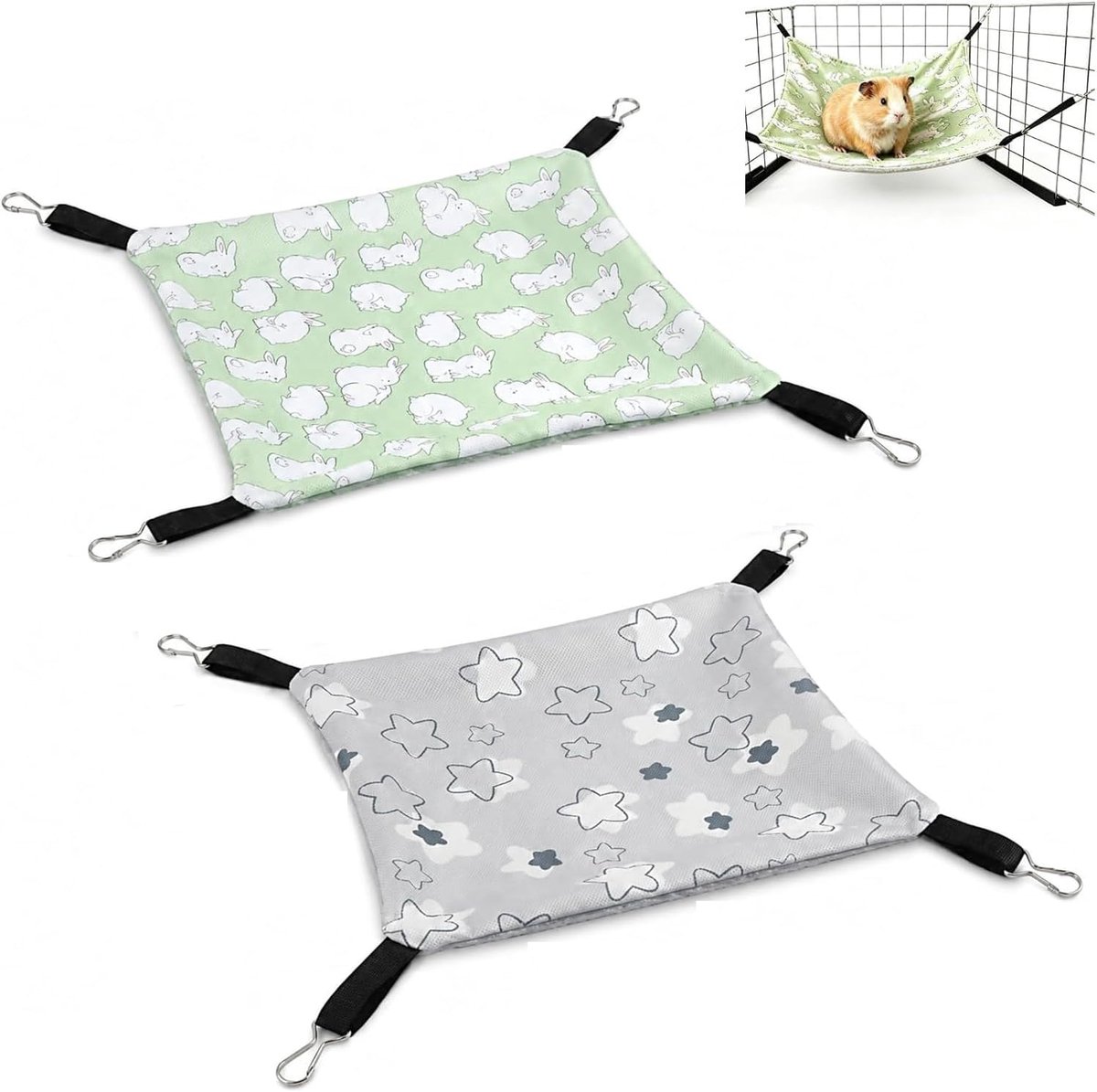 2-delige hamster-hangmat voor cavia's, kleine hamster-hangmat