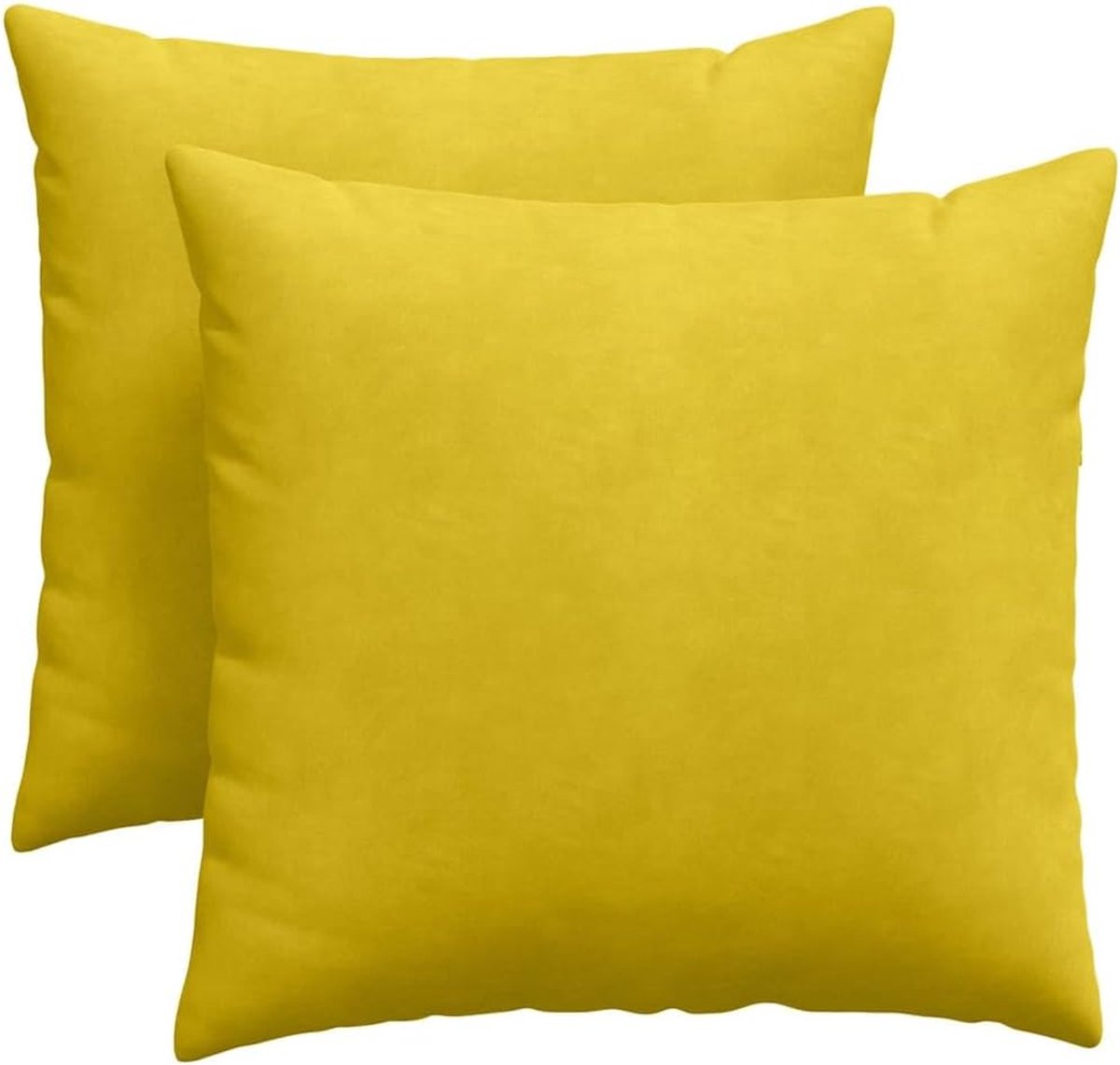 Kussens, 2 stuks, geel, 45 x 45 cm, met ritssluiting, modern bankkussen van fluweelachtige corduroy voor woonkamer, slaapkamer of kantoor, polyestervulling voor langdurige vorm