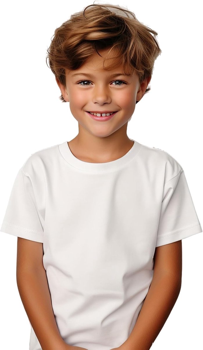 T-shirt met korte mouwen voor jongens en meisjes, eeuwig T-shirt, 190 g/m², duurzaam, vormvast en elegant