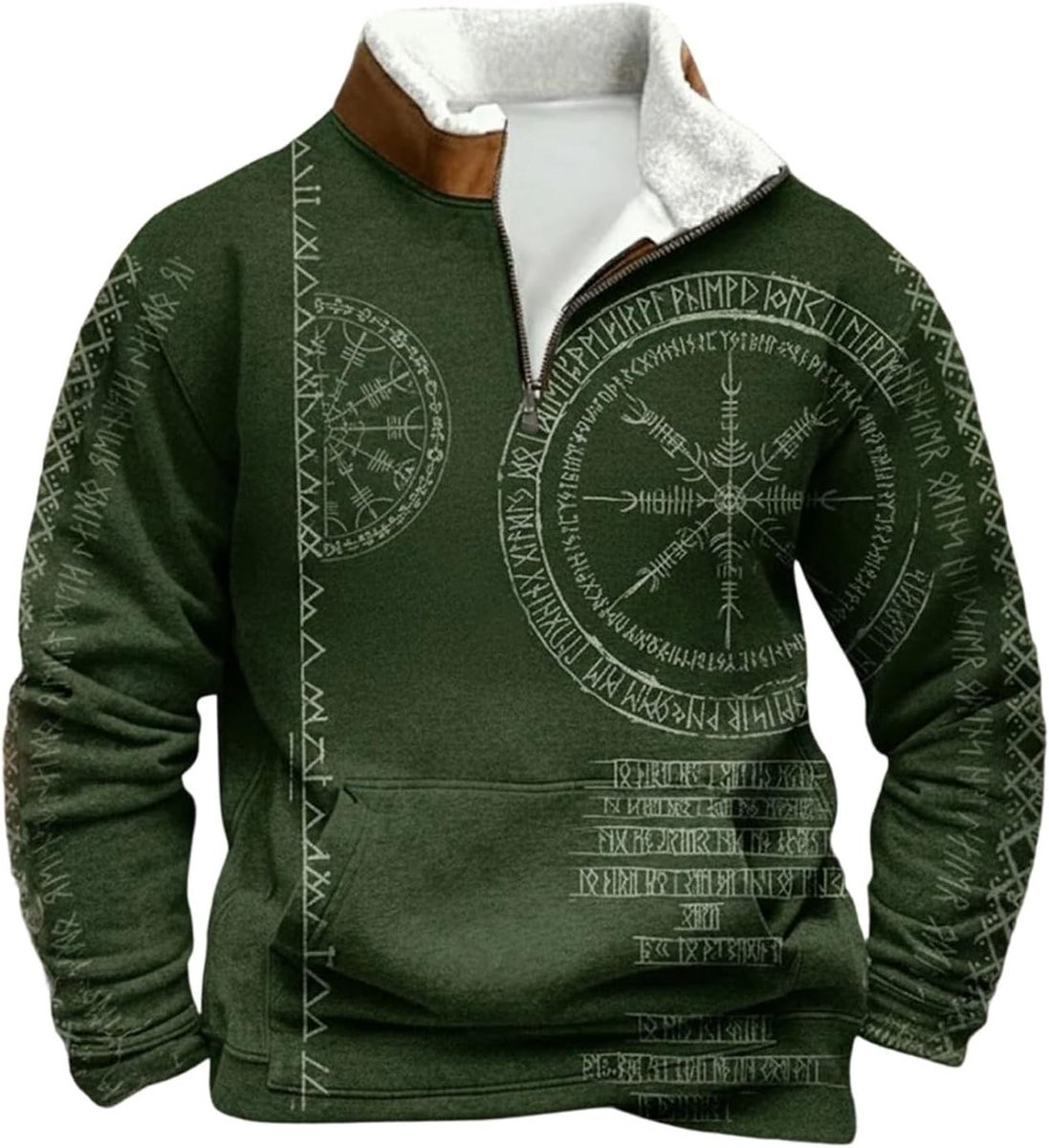 Fleece sweatshirt zonder capuchon met halve rits uit de serie serie voor casual comfort en grote veelzijdigheid