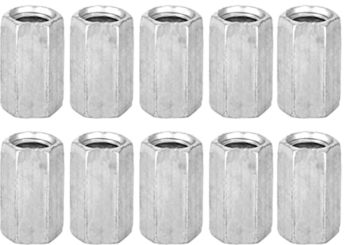 10 stuks M8 zeskant staafmoer koolstofstaal, schroefmoeren afstandhouder met M8*20 draad, betrouwbare bevestiging