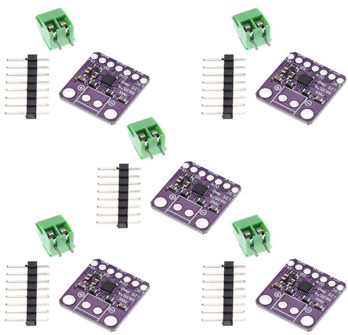 5 stuks ESP32 audiomodules MAX98357 I2S ongefilterd klasse D