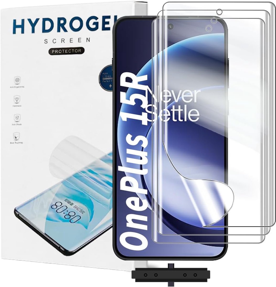 3-pack Hydrogel Film voor OnePlus 15R, transparante hydrogel beschermende film schermbeschermer, zacht, HD helder, anti-luchtbellen, zelfgenezend, eenvoudige installatie [geen glas]