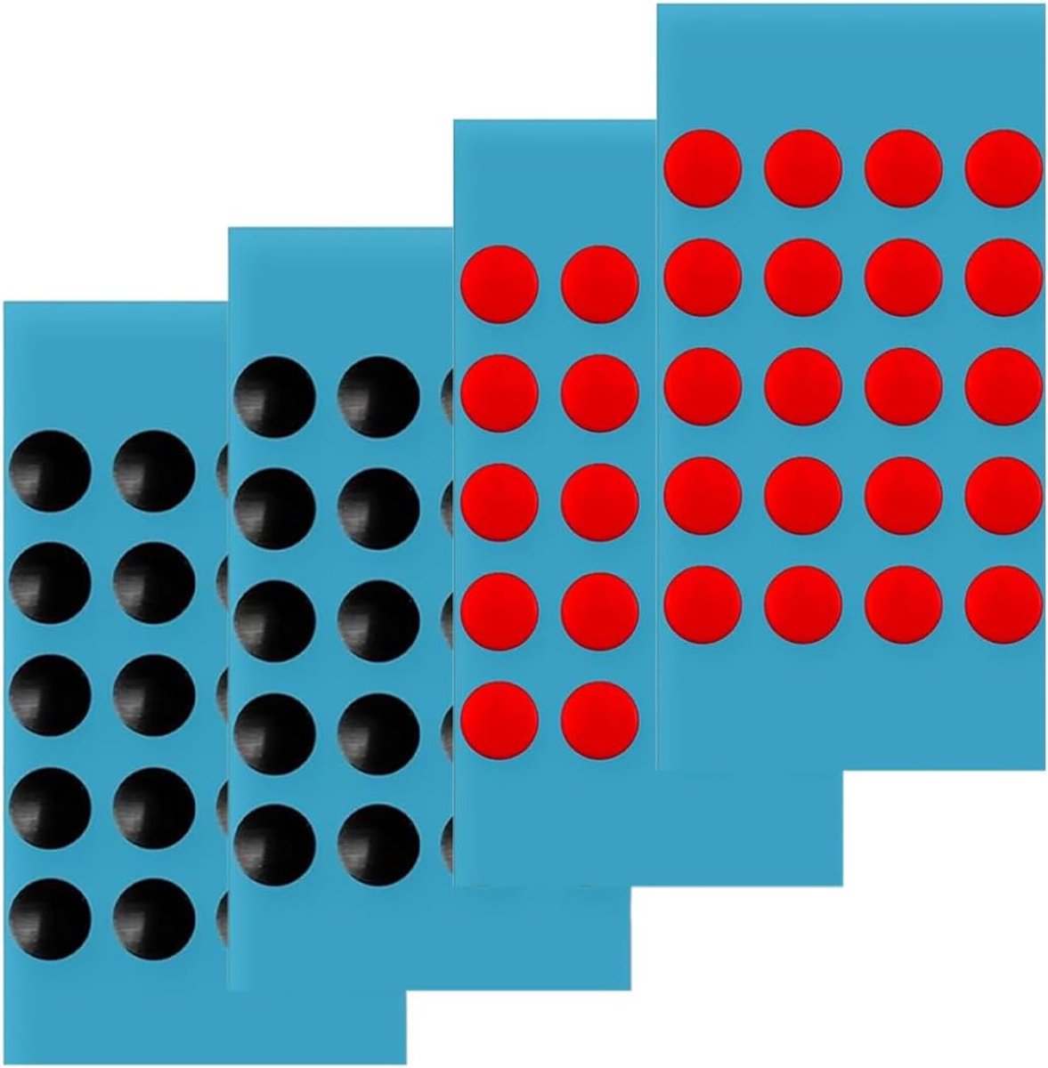 Muisschaatsen, 80 stuks, afgeronde randen, 4 vellen ultra-Glide muisvoeten dotset, ideaal voor gaming en kantoor, 40 stuks zwart / 40 stuks rood, 6 mm diameter.