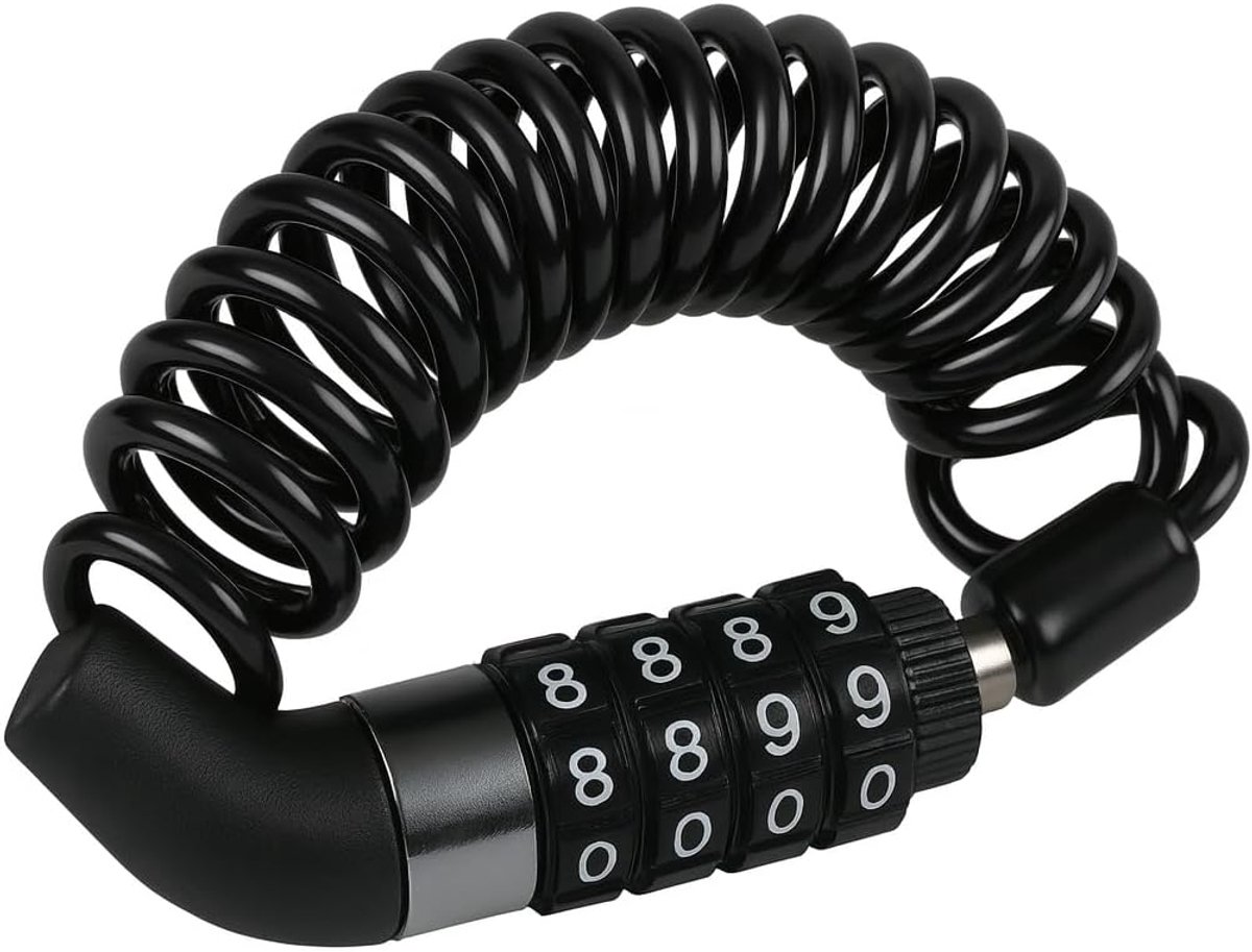 Helmslot met 4-cijferige cijfercombinatie, 150 cm helmslot voor motorfiets, fiets