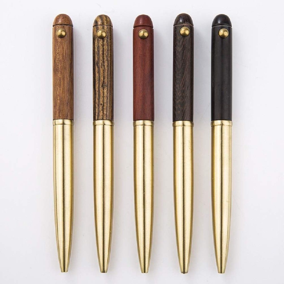 5PCS handwerk luxe houten balpen, gemaakt van palissander en messing, kleur mei Vary voor puur natuurlijk hout