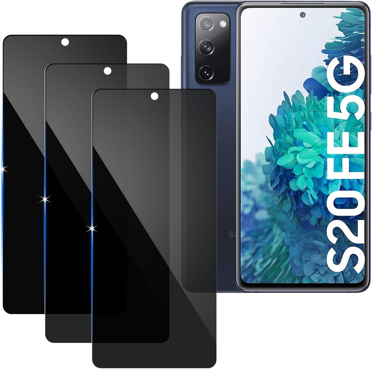 【3 stuks】privacy schermbeschermer voor Samsung Galaxy S20 FE,Anti-Spy aangemaakte glas Screen Protector,9H hardheid,Gemakkelijk te Installeren,Anti-kras,Geen Luchtbellen